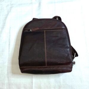 Jack Georges Brown Convertible Voyager Backpack Crossbody Leather Bag